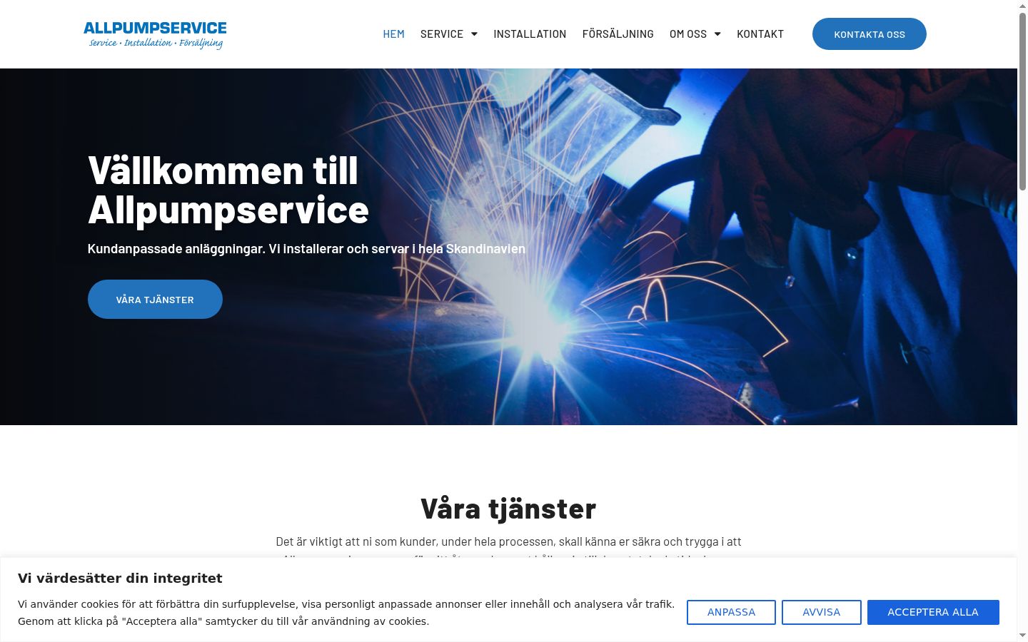 Screenshot del banner di consenso mostrato prima di qualsiasi interazione