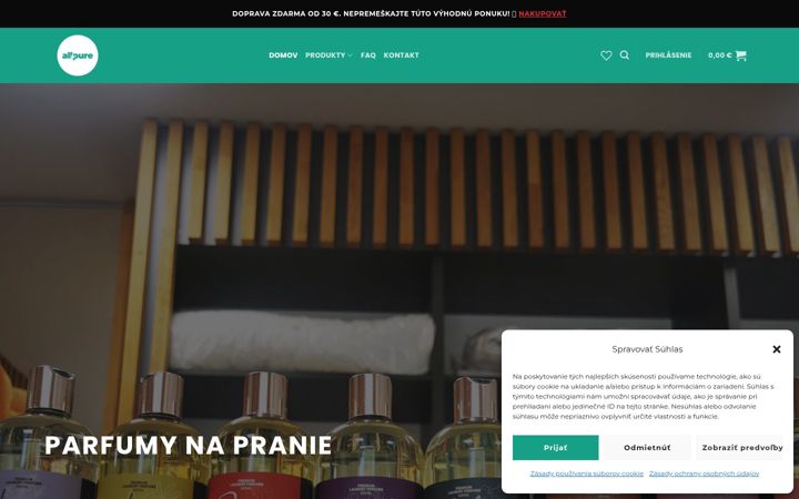Екранна снимка на allpure.sk