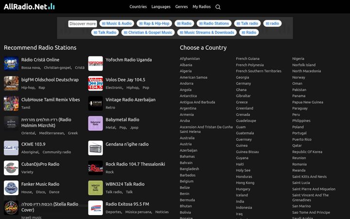 Screenshot of allradio.net