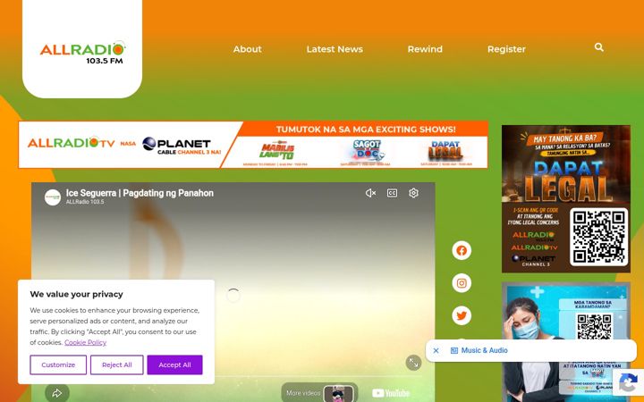 Screenshot of allradio1035.com.ph