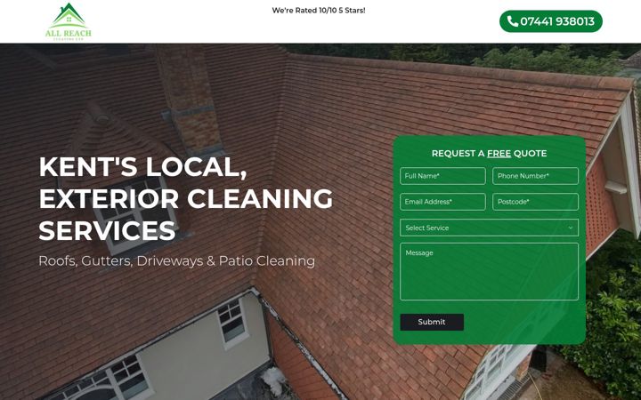 Screenshot of allreachcleaningltd.co.uk