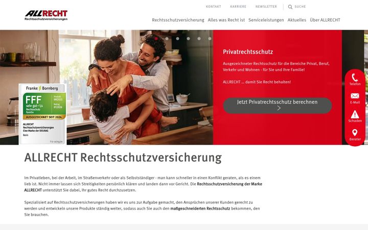 Captura de ecrã de allrecht.de