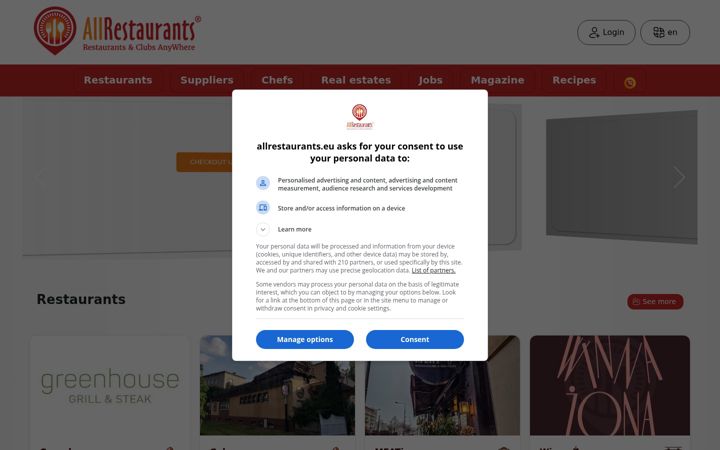 Screenshot of allrestaurants.eu