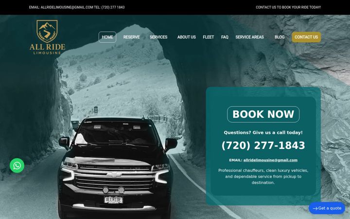 Screenshot of allridelimo.com