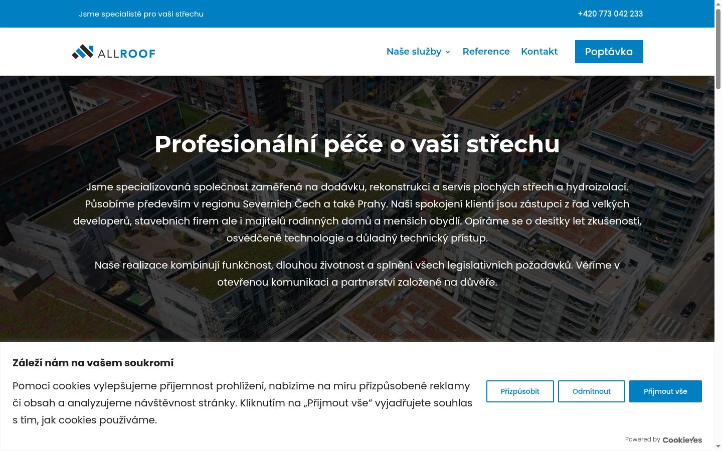 Screenshot of the consent banner shown before any interaction