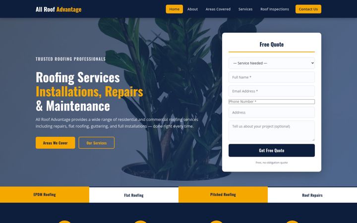 Screenshot of allroofadvantage.com