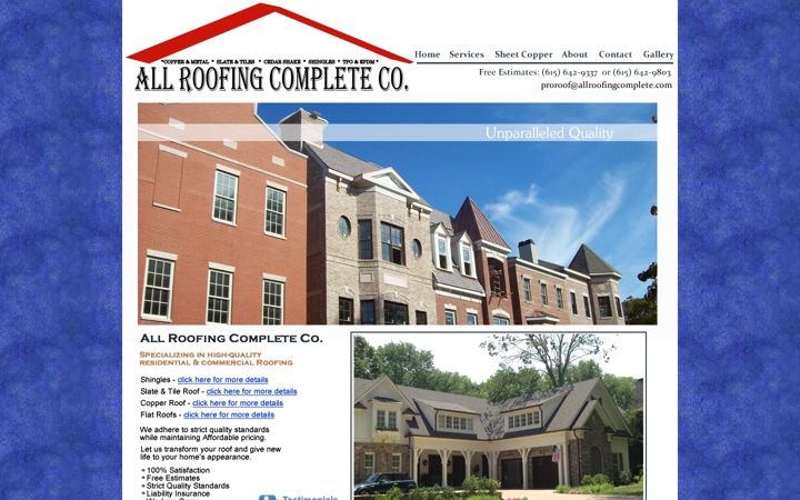 Screenshot του allroofingcomplete.com
