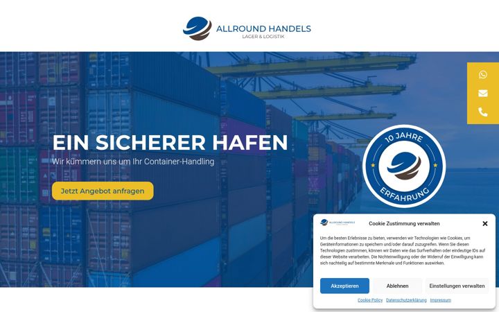 Screenshot of allround-container.de