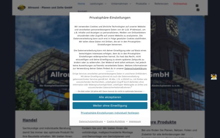 Zrzut ekranu allround-planen.de