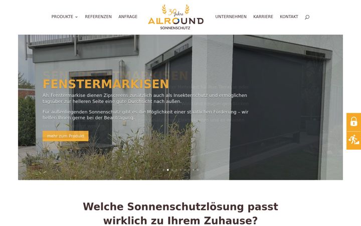 Screenshot of allround-sonnenschutz.de