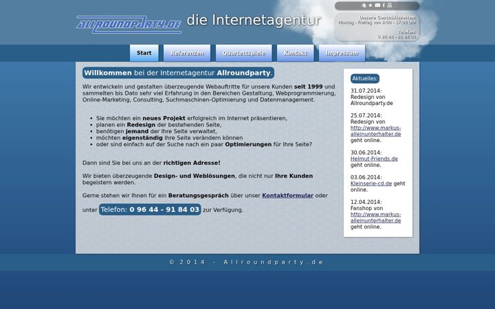 Screenshot of allroundparty.de
