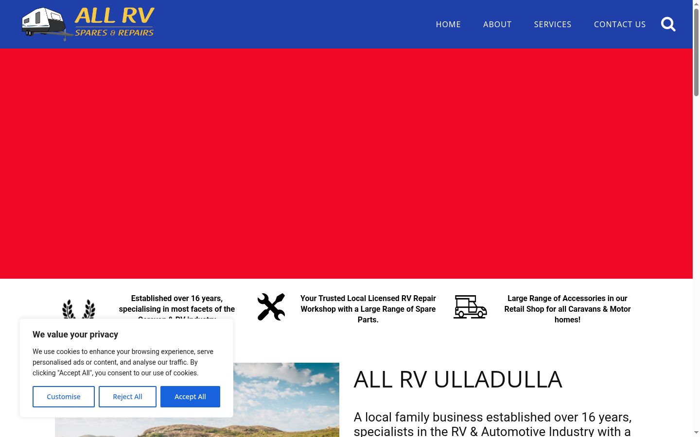 Screenshot of the consent banner shown before any interaction
