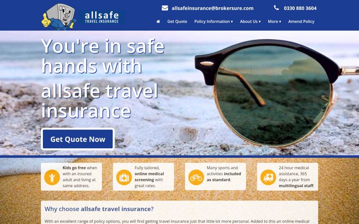 Screenshot of allsafeinsurance.co.uk