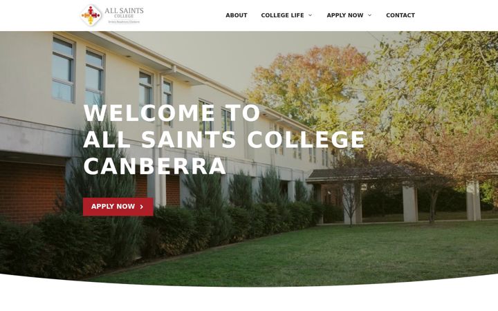 Screenshot of allsaintscollegecanberra.org.au