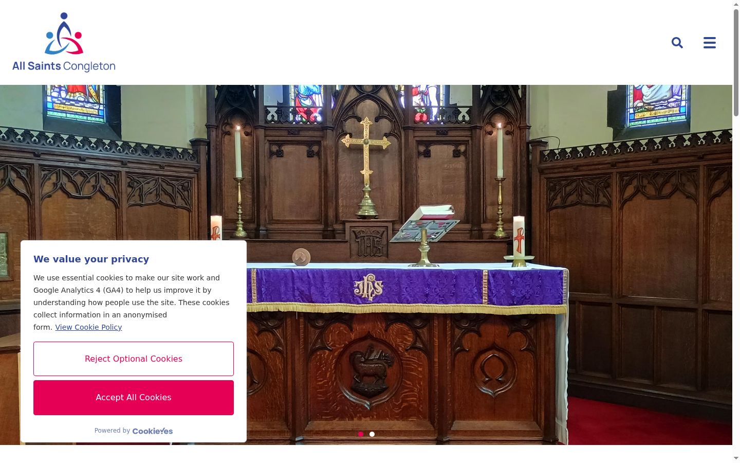Screenshot of the consent banner shown before any interaction