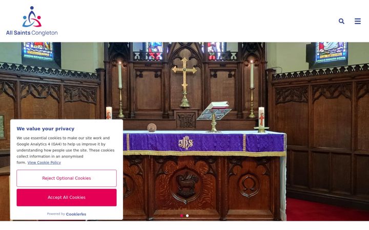 Screenshot of allsaintscongleton.org.uk