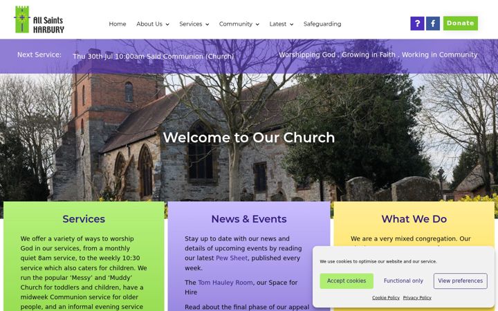Screenshot of allsaintsharbury.org