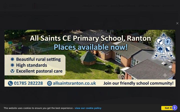 Screenshot of allsaintsranton.co.uk