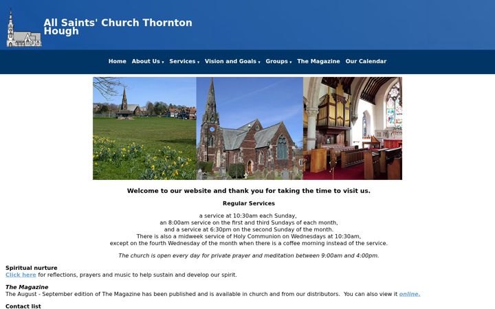 Ekrano kopija allsaintsth.org.uk