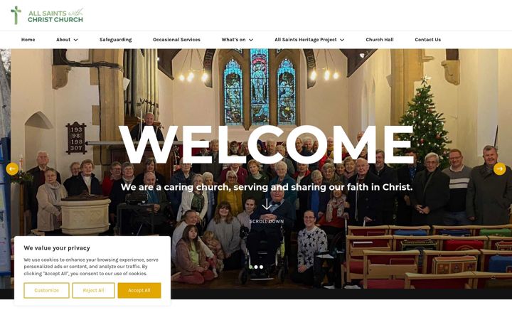 Screenshot of allsaintswithchristchurch.org