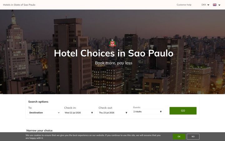 Screenshot of allsaopaulohotels.com