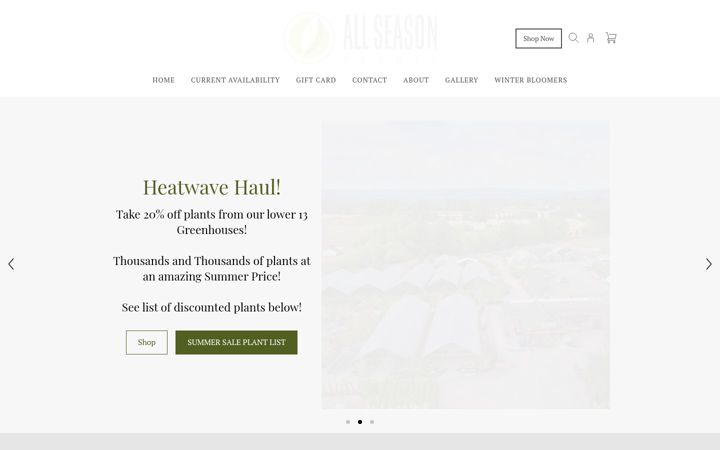 Screenshot ta' allseasonplants.com