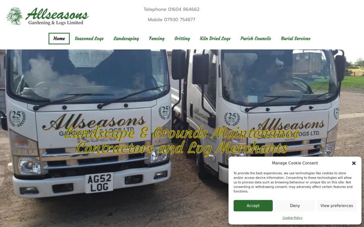 Screenshot of allseasonsgroundsandlogs.com