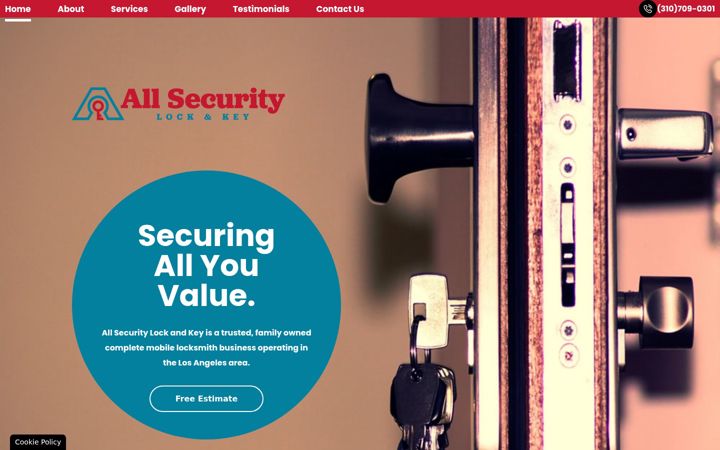 Screenshot of allsecuritylockandkey.com