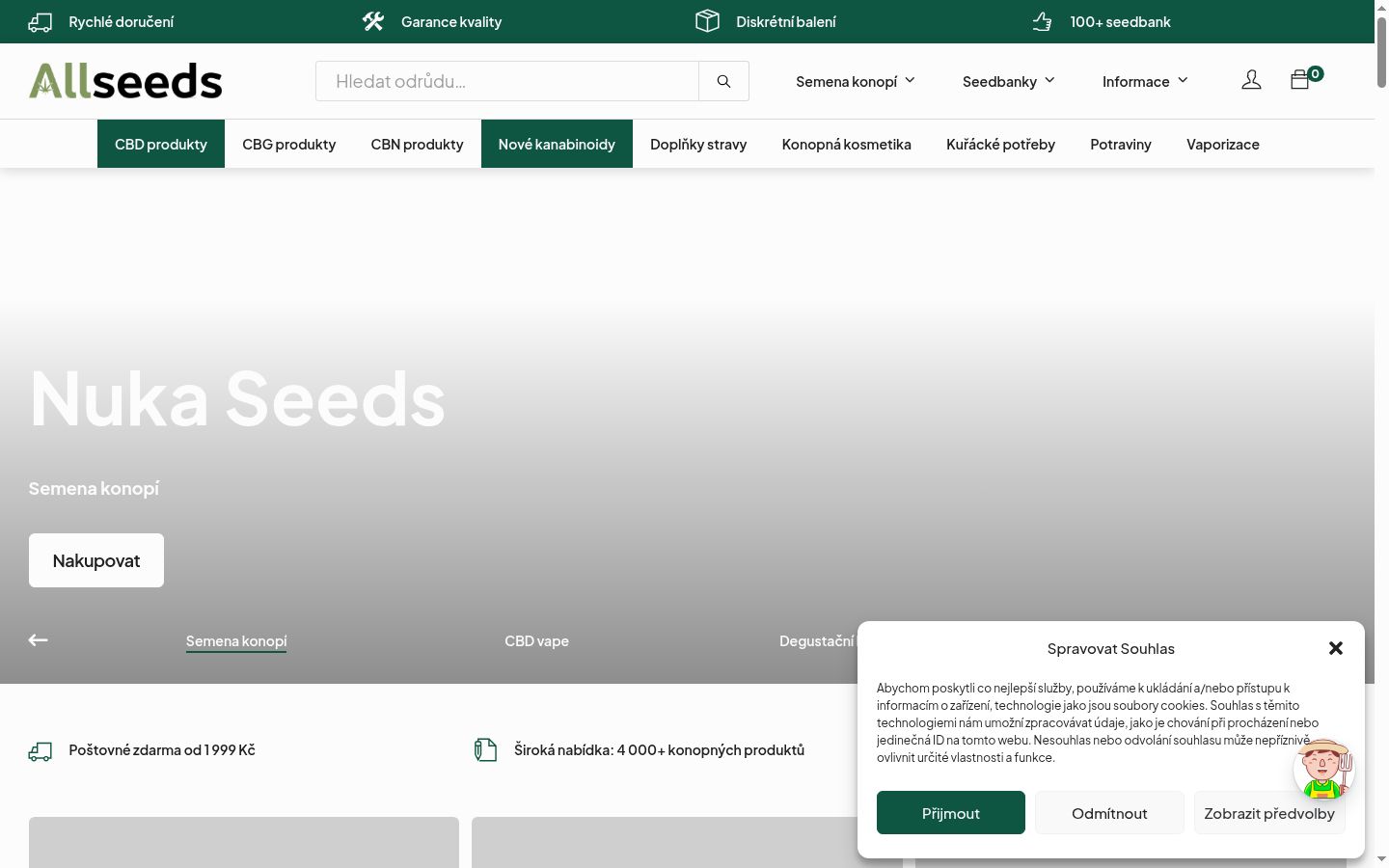 Screenshot des Einwilligungsbanners vor jeglicher Interaktion