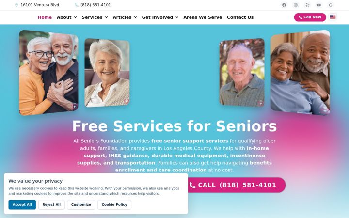 Screenshot von allseniors.org