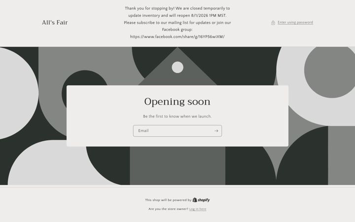 Screenshot of allsfairllc.com