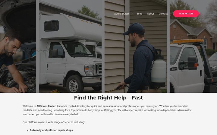 Screenshot of allshopsfinder.ca