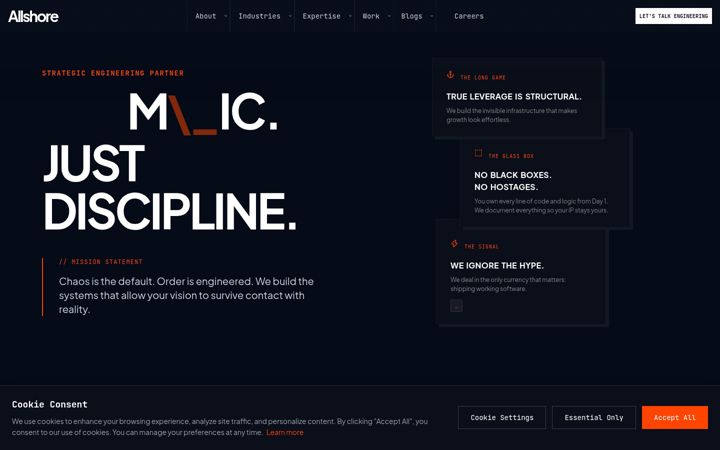 Screenshot of allshore.io
