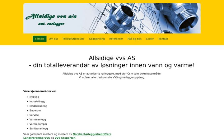 Screenshot of allsidigevvs.no