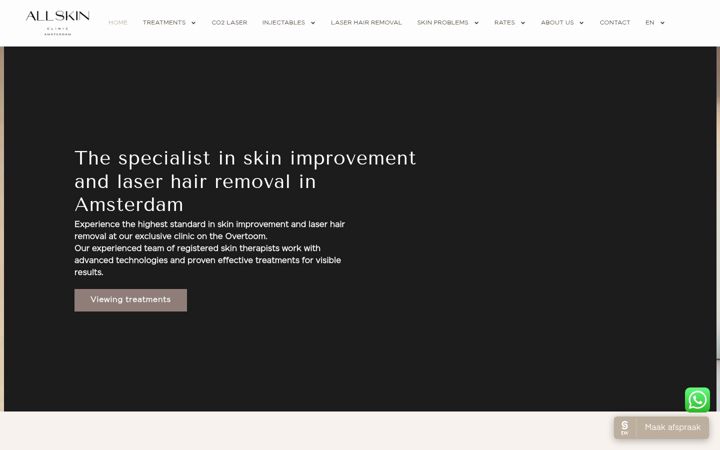 Ekraanipilt saidist allskinclinic.nl