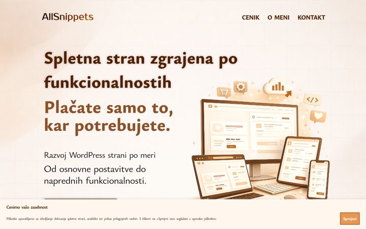 Screenshot of allsnippets.com