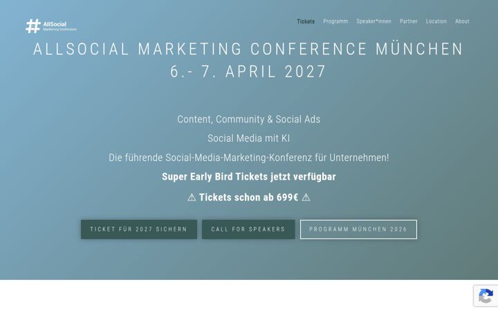 Skjermbilde av allsocialconference.de