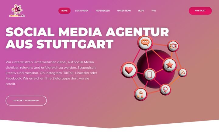 Ekraanipilt saidist allsocialmedia.de