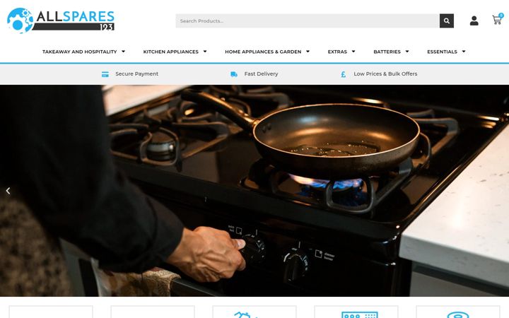 Screenshot of allspares123.com