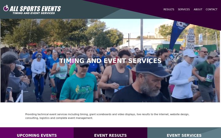 Snímek obrazovky allsportsevents.com