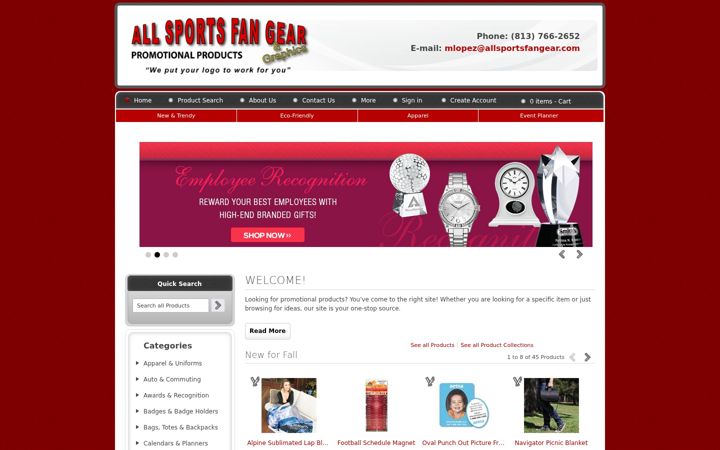 Screenshot of allsportsfangear.com