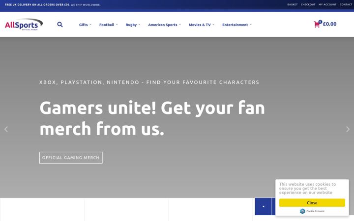 Screenshot of allsportsofficialmerch.com