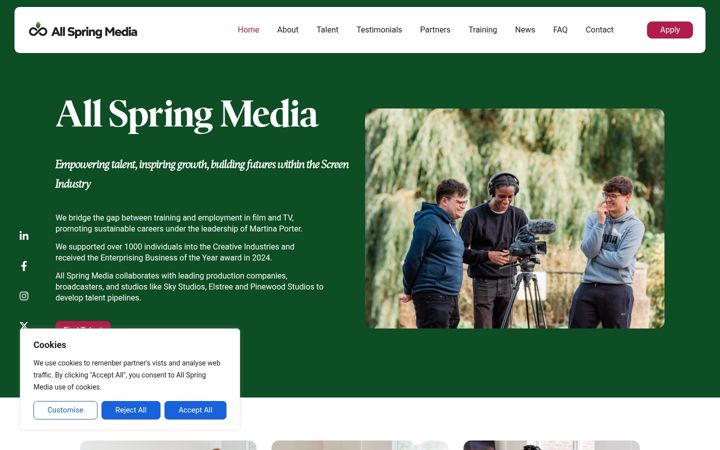 Skärmbild av allspringmedia.co.uk