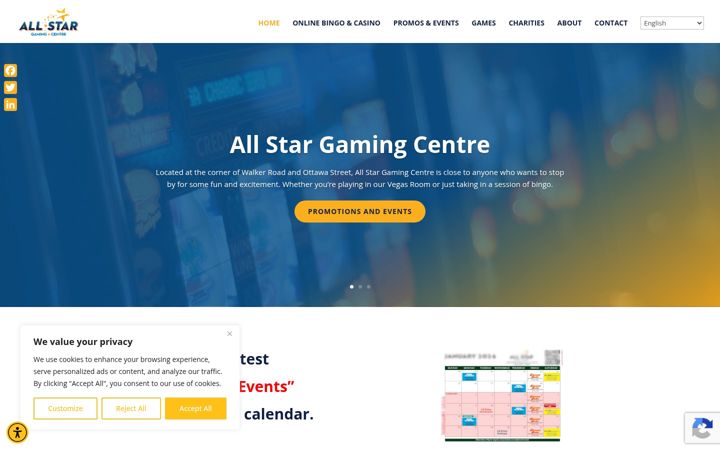 Screenshot of allstargamingcentre.com