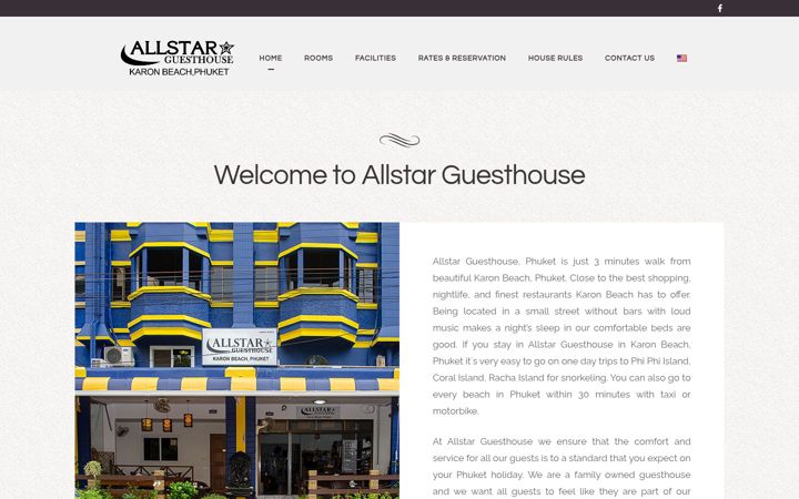 Screenshot ta' allstarguesthousephuket.com