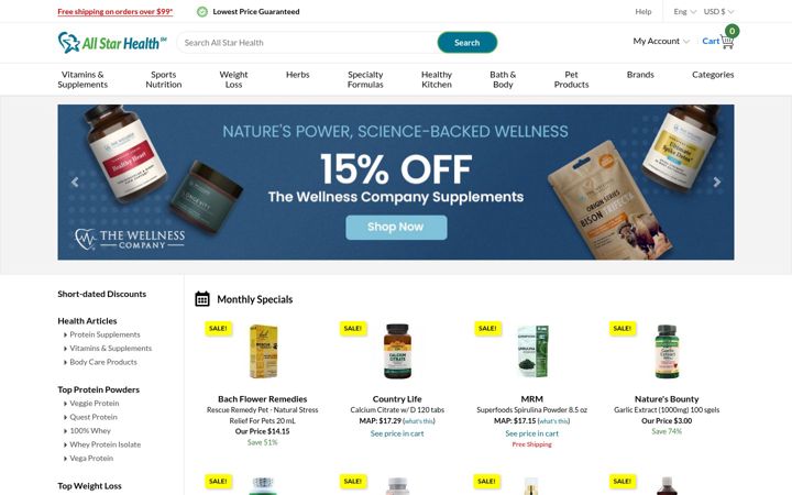 Screenshot of allstarhealth.com