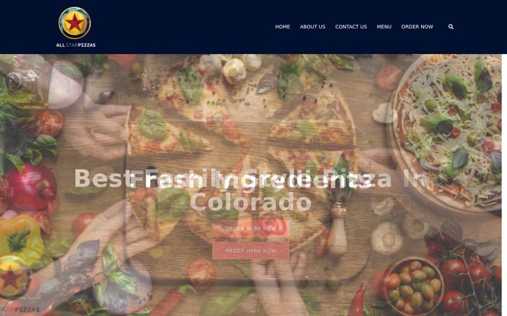 Screenshot of allstarpizzas.com