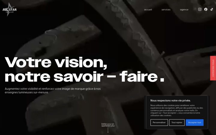 Screenshot of allstarreclame.fr