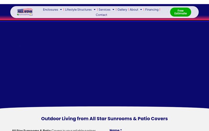 Ekrano kopija allstarsunrooms.com