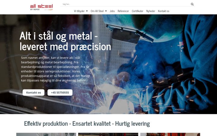 Screenshot of allsteel.dk